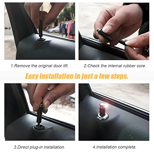 Moly Magnolia 4PCS Carbon Fiber Car Door Lock Knob Covers, Style - Product Imagery