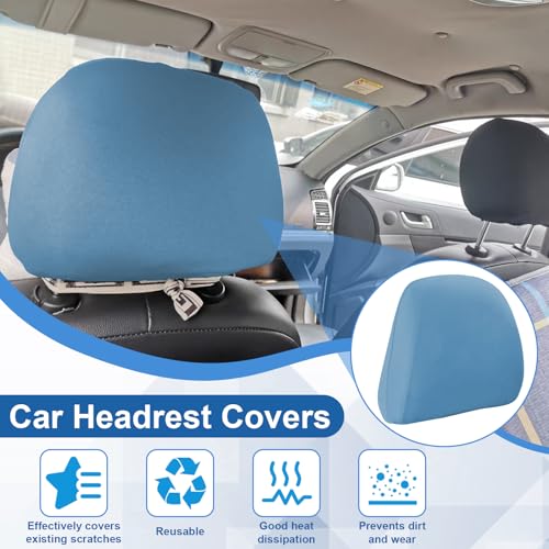 BFXM 2Pcs Car Seat Headrest Cover, Blue Flexible Car Headrest - Product Imagery