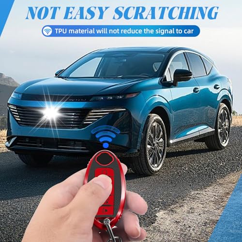 MILD EAST for Nissan Soft TPU Key Fob Cover (5-Button-red) - Product Imagery