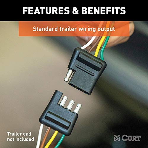 CURT 55537 Vehicle-Side Custom 4-Pin Trailer Wiring Harness, - Product Imagery