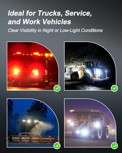 4 Inch LED Strobe Light, Amber Emergency Warning Flashing Work - Product Imagery