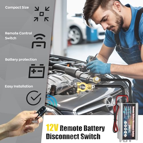 IMAYCC Battery Kill Switch for Car 12V 120A, Remote Battery - Product Imagery
