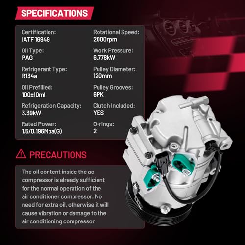 BDFHYK 198376 Air Conditioning AC Compressor with Clutch - Product Imagery