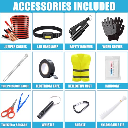 Car Roadside Emergency Kit, Portable Car Safety Kit Car Kits for - Product Imagery