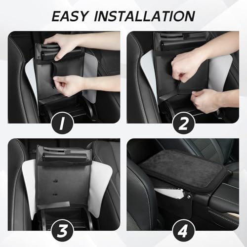SINGARO Center Console Cover with 2 Side Pockets, Plush-Lined - Product Imagery