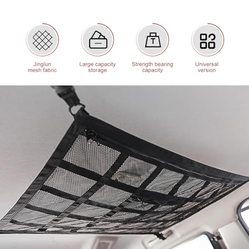 Double Layer Mesh Roof Storage Organizer, 31.5"x 21" Car Ceiling - Product Imagery