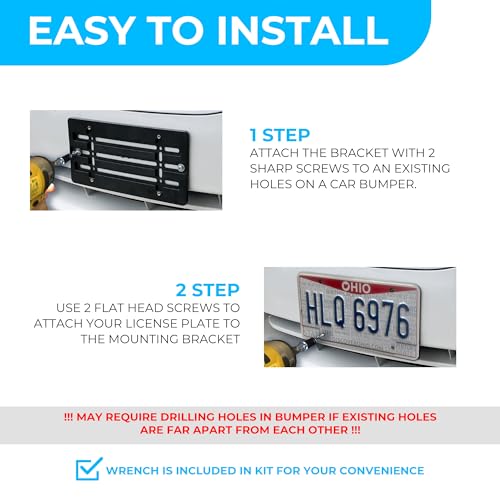 Front Bumper License Plate Bracket for Nissan 2000-2026, Plate - Product Imagery