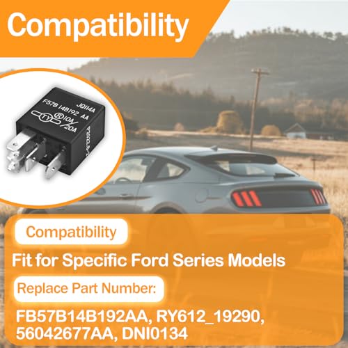 Relay F57B14B192AA (Set of 2) 10A/20A 12VDC 5Pins, Replacement - Product Imagery