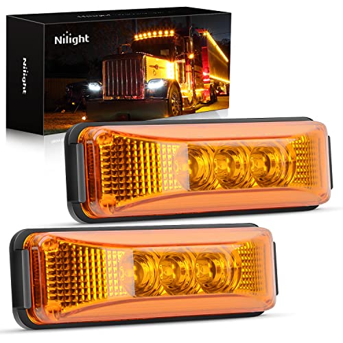 Nilight 2PCS 3.9 Inch Amber LED Side Marker Lights for Trailer - Product Imagery