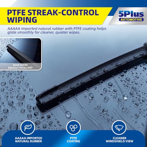 5 PLUS Custom-Fit Wipers fits Toyota RAV4 2019-2025 Windshield - Product Imagery