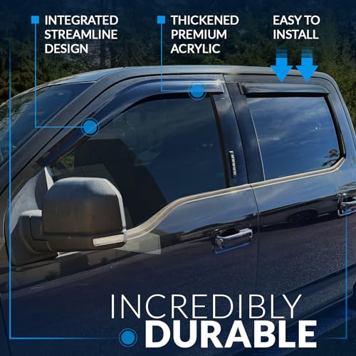 WV-633 Outside Mount Window Visor Deflector Rain Guard Dark - Product Imagery