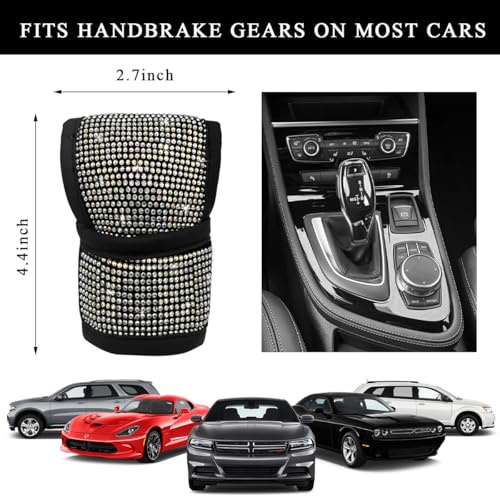 povtii Diamond Car Shift Knob Cover, Shining Crystal Car Gear - Product Imagery