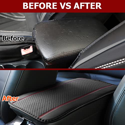 8sanlione Car Center Console Pad, Black/Red - Product Imagery