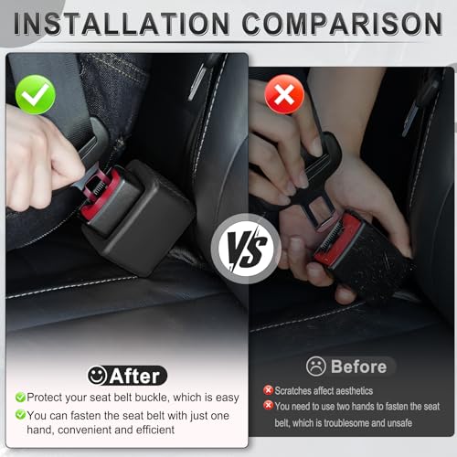 Amiss 2PCS Seat Belt Buckle Holder, Universal Silicone Rear Seat - Product Imagery