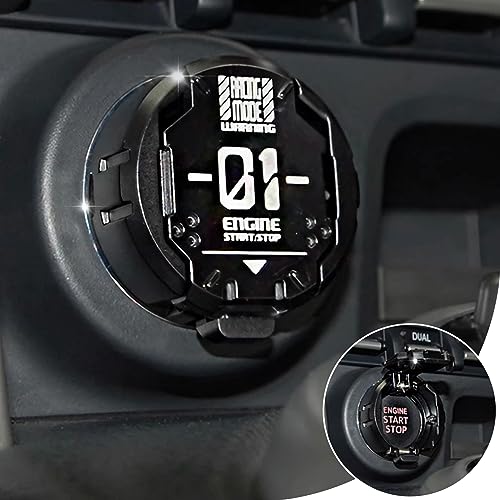 Tybasthe Push Start Button Cover, Metal Mecha Car Engine Start - Product Imagery