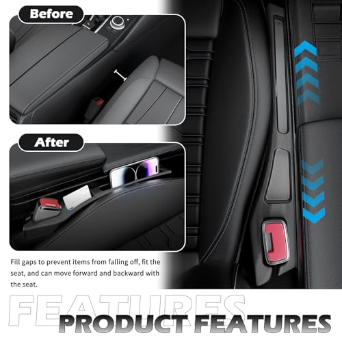 2PCS Car Seat Gap Filler Organizer Storages Phone Key Avoids - Product Imagery