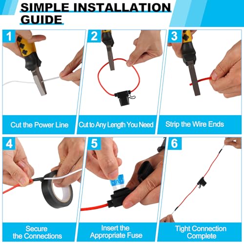 Cooclensportey 4 Pack 12AWG Waterproof Inline Fuse Holder - Product Imagery