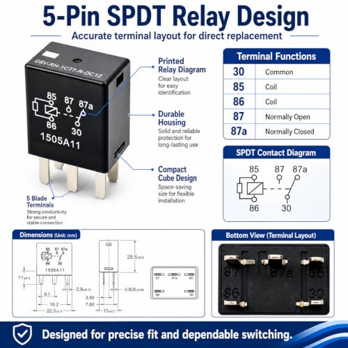 Relay G8V-RH-1C7T-R-DC12 (Set of 6) 278003828 278002822 12VDC - Product Imagery