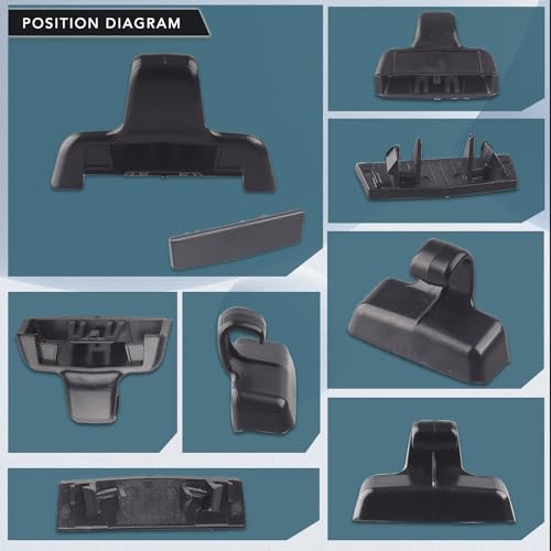 Rear Sun Shade Hook Clip with Cover Kit Black Compatible with - Product Imagery