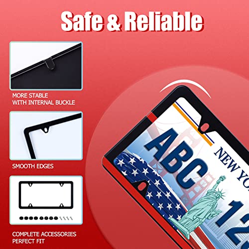 Thin Red Line License Plate Frame Firefighter License Plate - Product Imagery