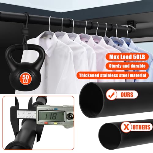 Car Clothes Hanger Bar, 30-63 Inches Expandable Heavy Duty Car - Product Imagery