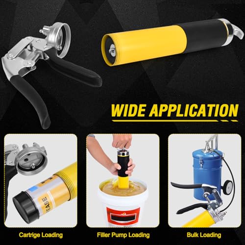 Grease Gun Kit, 7000 PSI Heavy Duty Pistol Grip Grease Gun with - Product Imagery