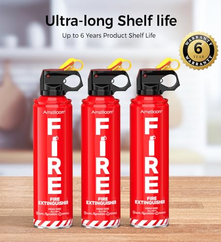 AmzBoom Fire Extinguisher for Home, Car, Kitchen, and Boat - Product Imagery