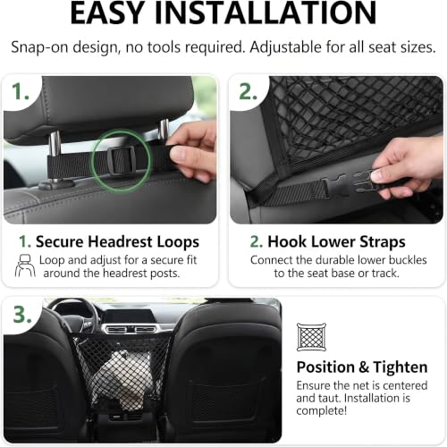 Single Layer Car Front Seat Mesh Storage Organizer, - Product Imagery
