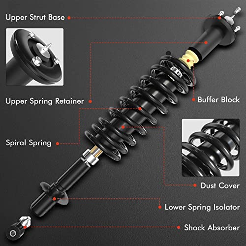 A-Premium Rear Shock Absorbers with Top Mount, Set of 2 - Product Imagery