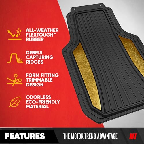 Motor Trend ChromeTech Car Floor Mats Full Set - Durable Rubber - Product Imagery