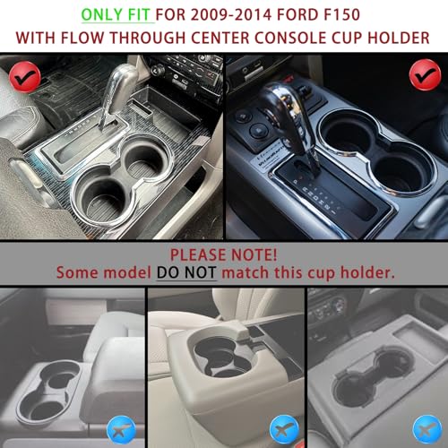 TQPONLY Flow Through Center Console Cup Holder Insert - Product Imagery