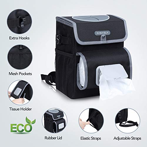 Farasla All-in-One Car Trash Can, Garbage Bag for Car - Product Imagery