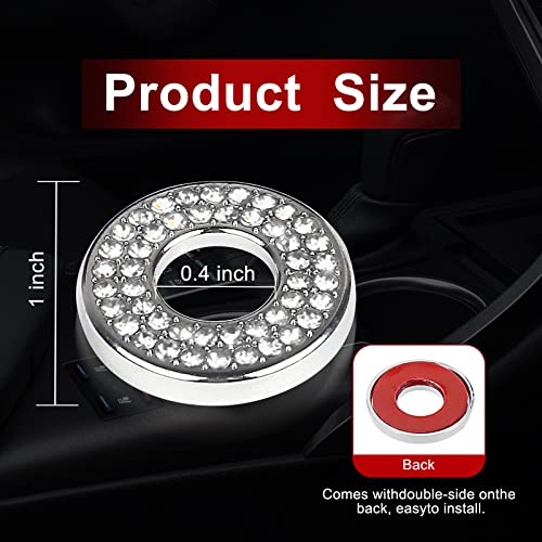 4 Pack Bling Car Inner Door Lock Covers, Rhinestones Pull Rod - Product Imagery
