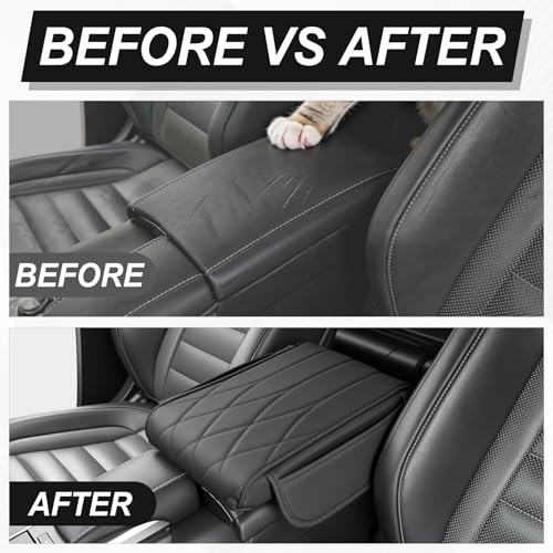 SINGARO Car Center Console Cover Pad, Universal Leather - Product Imagery