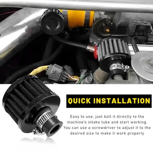 12mm Mini Air Filter, Universal Motor Cold Air Intake Filter - Product Imagery