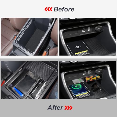 2PCS Center Console Organizer Tray and Armrest Storage Box - Product Imagery