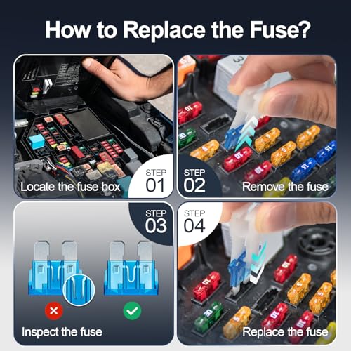 JOREST 280 Pcs Fuse Kit,182 Mini Car Fuses Assortment + 98 - Product Imagery