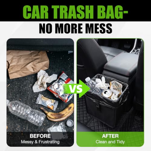 BFXM Car Trash Can, 2.8 Gallons Car Garbage Bag Hanging - Product Imagery