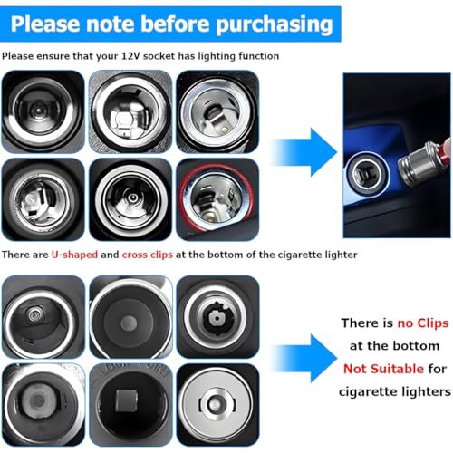AUCELI Eject Button Car Cigarette Lighter Plug, Aluminum Alloy - Product Imagery