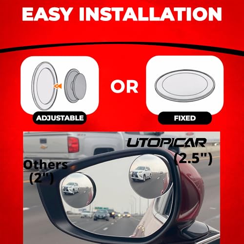 Car Blind Spot Mirror Round 2.5" - HD Glass Frameless Convex - Product Imagery