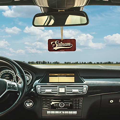 Thick 3D SATNAM WAHEGURU Sikh CAR Rear View Mirror Hanging | - Product Imagery