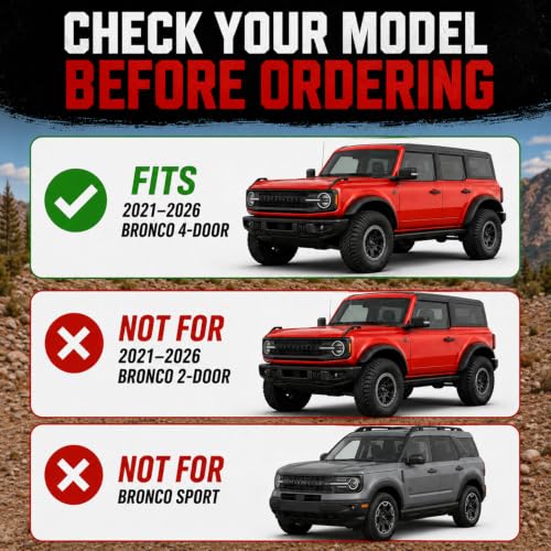 Mabett Rear Door Pockets Storage Set for 2021-2026 Ford Bronco - Product Imagery