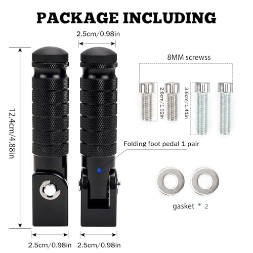 XINGWU M8 Motorcycle Foot Pegs 90 Degree Foldable Bike Pegs CNC - Product Imagery