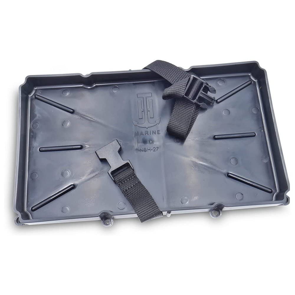 T-H Marine Narrow Battery Tray Holder with Poly Strap – Space - Product Imagery