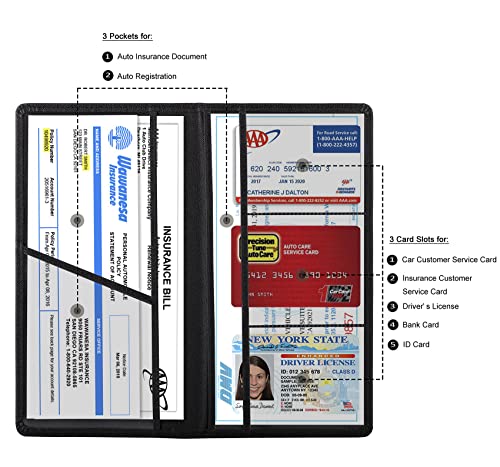 TOURSUIT Car Registration and Insurance Card Holder, Cross Black - Product Imagery