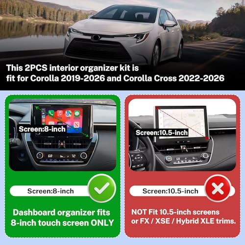 2PCS Center Console & Dashboard Organizer Set for Toyota Corolla - Product Imagery