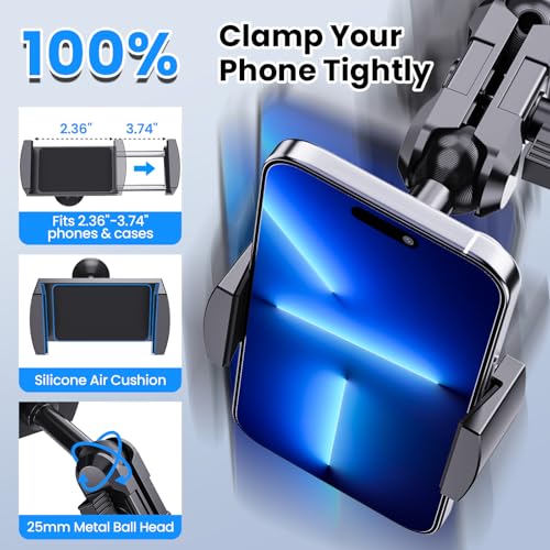 DIAMOOKY Metal Adjustable Phone Mount for Jeep Wrangler JK JKU - Product Imagery