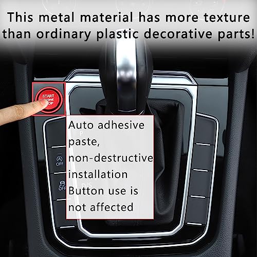 Car Push Start Button Cover Compatible with Audi,Aluminum Engine - Product Imagery