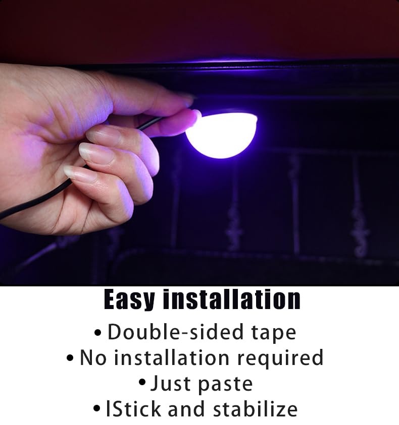 4 in 1 Car Interior LED Ambient Light Kit, Blue - Product Imagery
