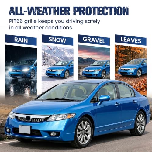 PIT66 Front Bumper Upper Grill Grille, Compatible with Honda - Product Imagery